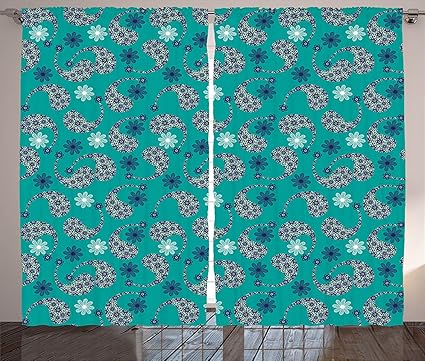Amazon Com Paisley Decor Curtains Indian Inspired Pattern Flower