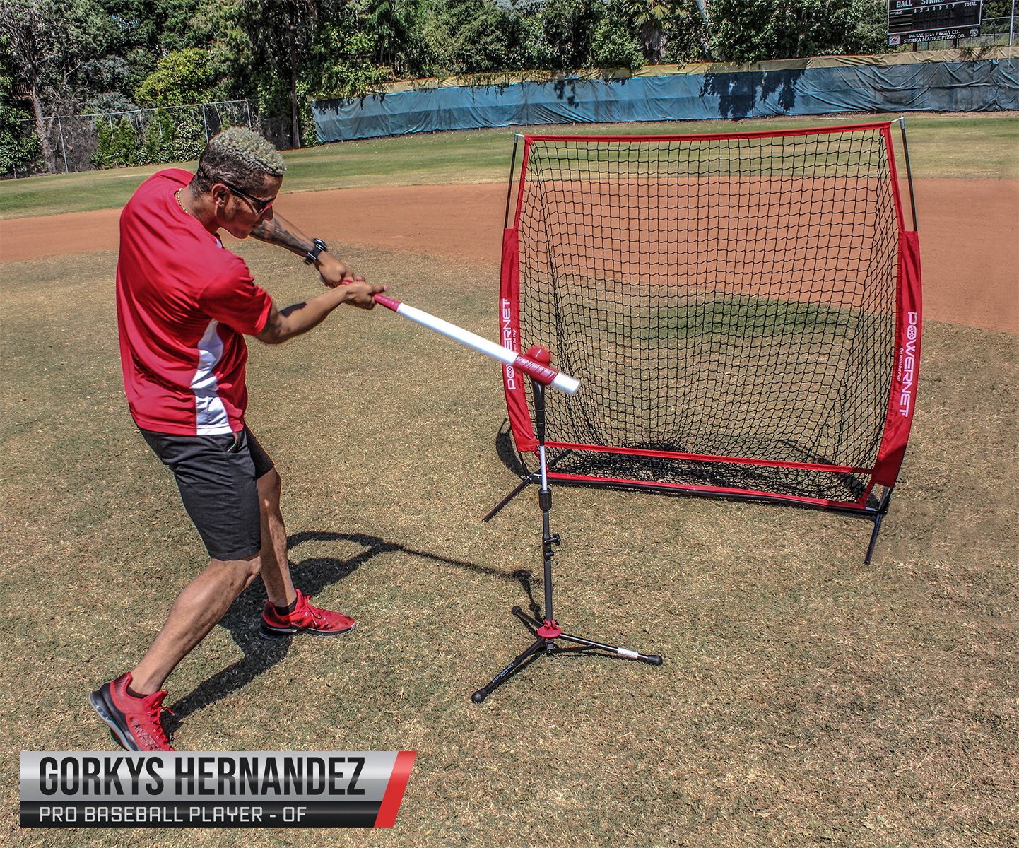 PowerNet 5x5 Practice Net + Deluxe Tee + Strike Zone + Weighted Training Ball Bundle | Baseball Softball Pitching Batting Coaching Pack | Work on Pitch Accuracy | Build Confidence at The Plate