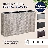 CASARIA Flower Box 4 Inner Pots Polyrattan Cream Outdoor Planter Rectangular view 7