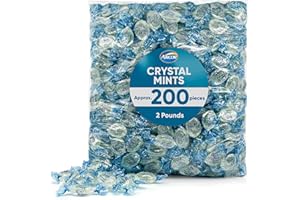 JO SWEETS Arcor Crystal Mints Hard Candy - 2 Pounds Approx 200 Pieces - Blue Crystal Mints Hard Candy - Bulk Candy, Individually Wrapped Christmas Candy