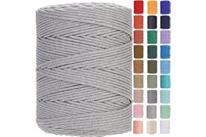 YINGHAI Macrame Cord 4mm x 328yards Natural Cotton Cord Colored Macrame Rope Macrame Supplies Macrame Cotton Rope Soft Craft Rope Macrame Yarn for Plant Hanger Wall Hanger Dreamcatcher Great for Beginner