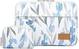Canvaslife Daffodils Pattern 360 Degree Protective 13 inch Canvas Laptop Sleeve with Pocket 13 Inch 13.3 Inch Laptop Case