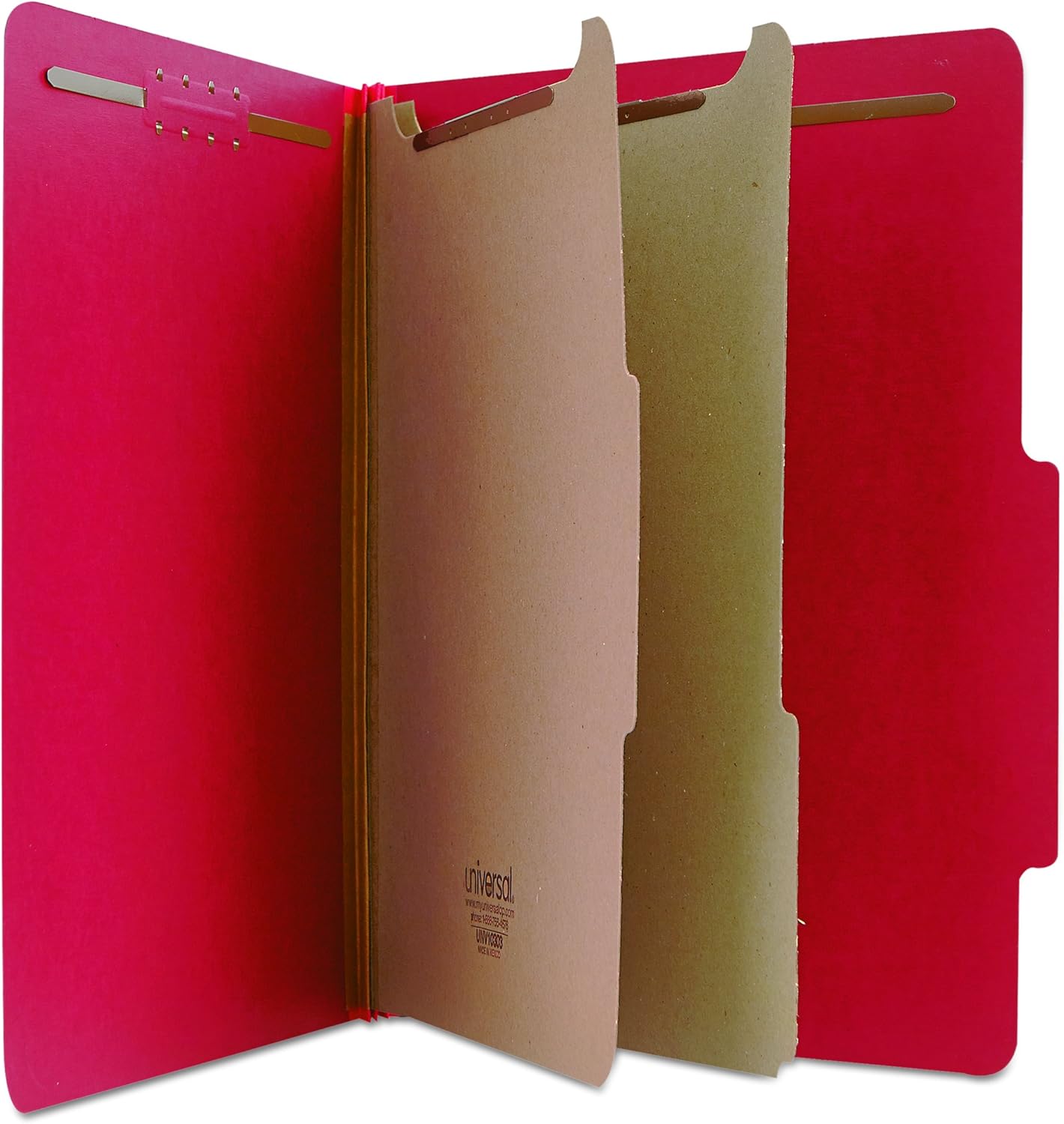Universal - Pressboard Classification Folders, Letter, 6-Section, Ruby Red, 10/bx : Top Tab Classification Folders : Office Products