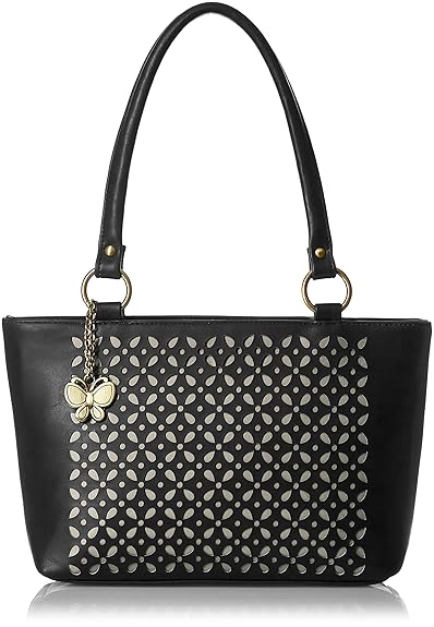 Butterflies Womens Shoulder Bag (Laser Black) (BNS 0539LBK)