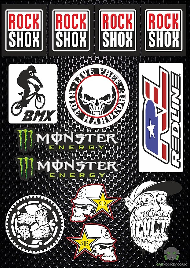 BMX Stickers Pack of 13 Amazon.co.uk Sports & Outdoors