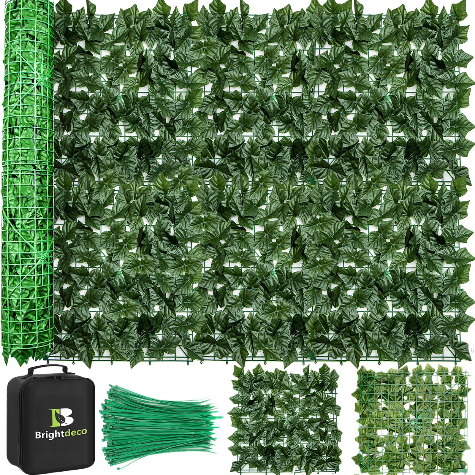 Photo 1 of BDUSXYZ Artificial Ivy Privacy Fence Screen 40x100in Privacy Hedges Wall Faux UV-Anti Panel for Indoor Outdoor Garden Balcony Decor