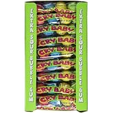 Cry Baby Extra Sour Original Bubble Gum 4 Count Tubes (Pack of 36 Tubes)