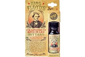 King Floyd's Artisanal Grapefruit & Rosemary Bitters, Hand Crafted, Floral and Citrus Notes, Unique Bitters for a Unique Cocktail, 0.5oz Card Pack, Bar Provisions, Bitters for Cocktails