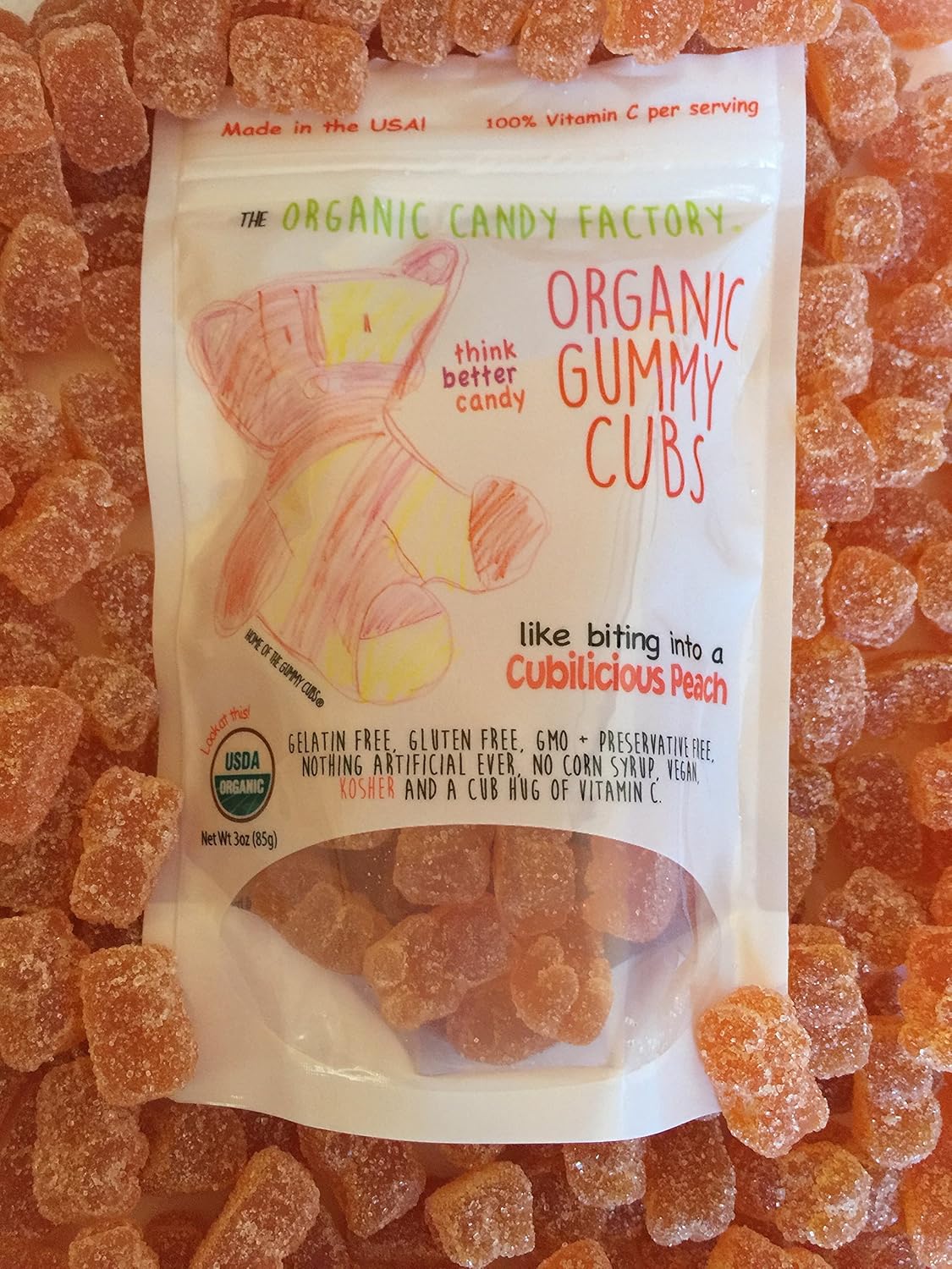 The Organic Candy Factory Organic Gummy Cubs Vegan & Kosher Gummy