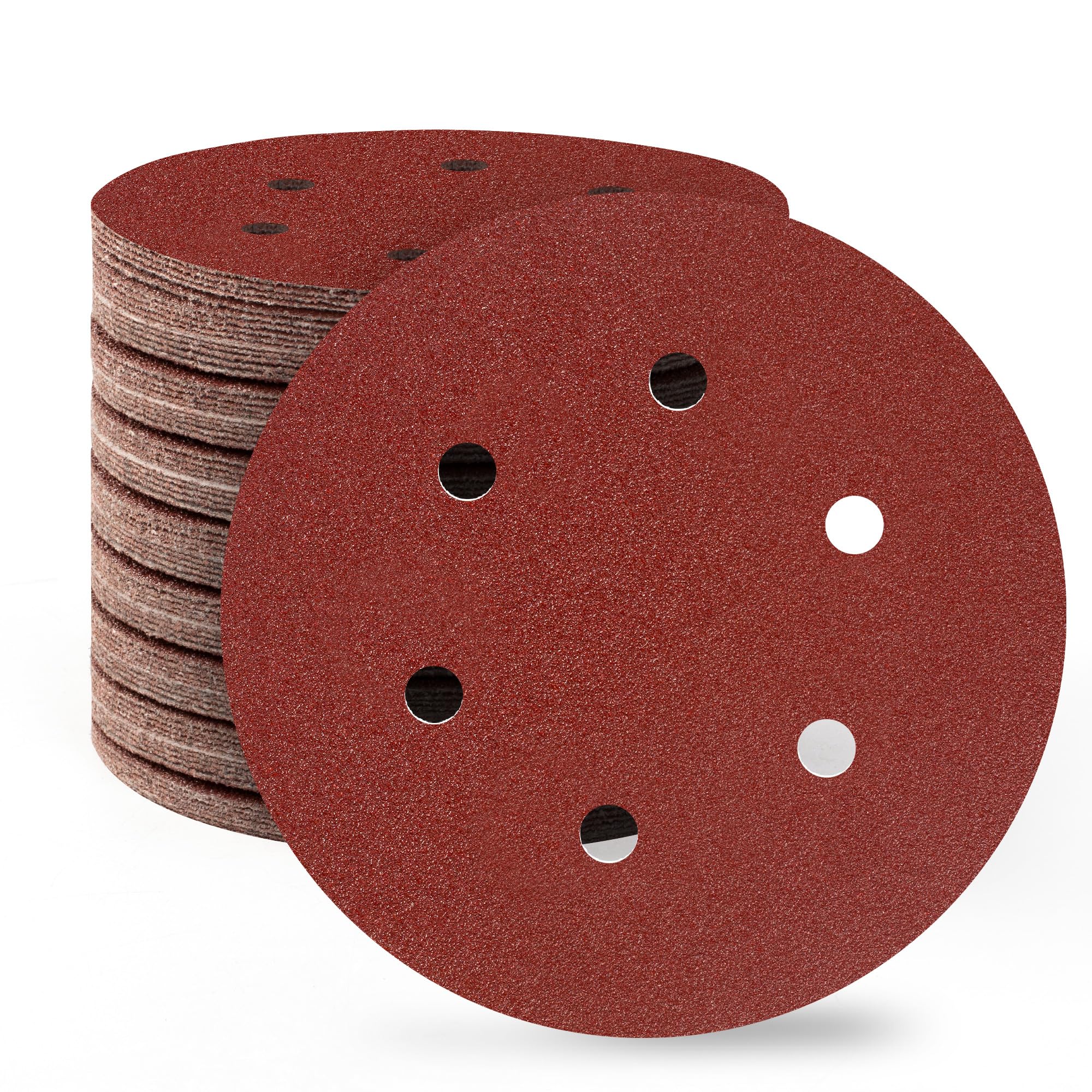 SATC 150mm Sanding Discs 80PCS 80 Grit 6 Holes Orbital Sander Discs Hook and Loop Sanding Pads for Random Orbital Sander
