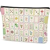 SEAOYOZO Mahjong Makeup Bag Gifts for Women, Watercolor Mahjong Themed Cosmetic Bag Travel Pouch Organizer Purse, Gifts for Girls Friends Teacher Nurse Coworker Birthday