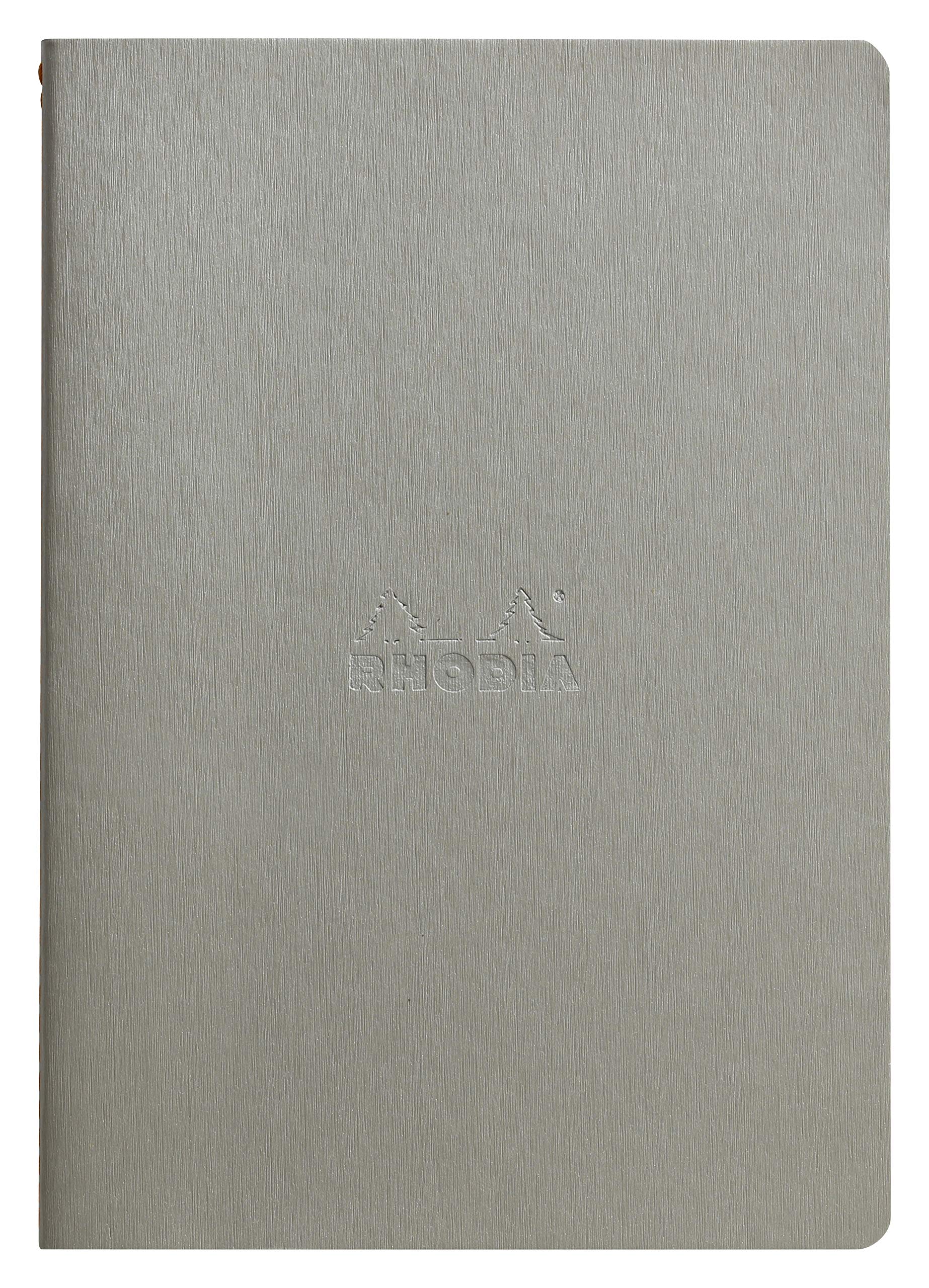 RHODIA 116401C - Soft Notebook with Silver Textile Stitching - A5 - Lined - 64 pages - Ivory Clairefontaine Paper 90 g/m - Faux Leather Cover - Rhodiarama Collection