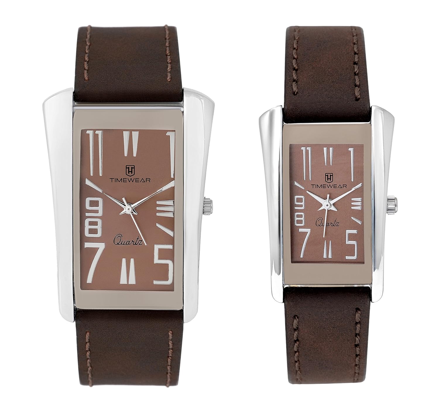 timewear analog brown dial unisex couple watch - 908bdtcouple