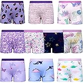 BIG ELEPHANT 10 Pack Toddler Girls' Underwear Boxer Briefs,100% Cotton Super Soft Breathable Panties (3T-10Y)