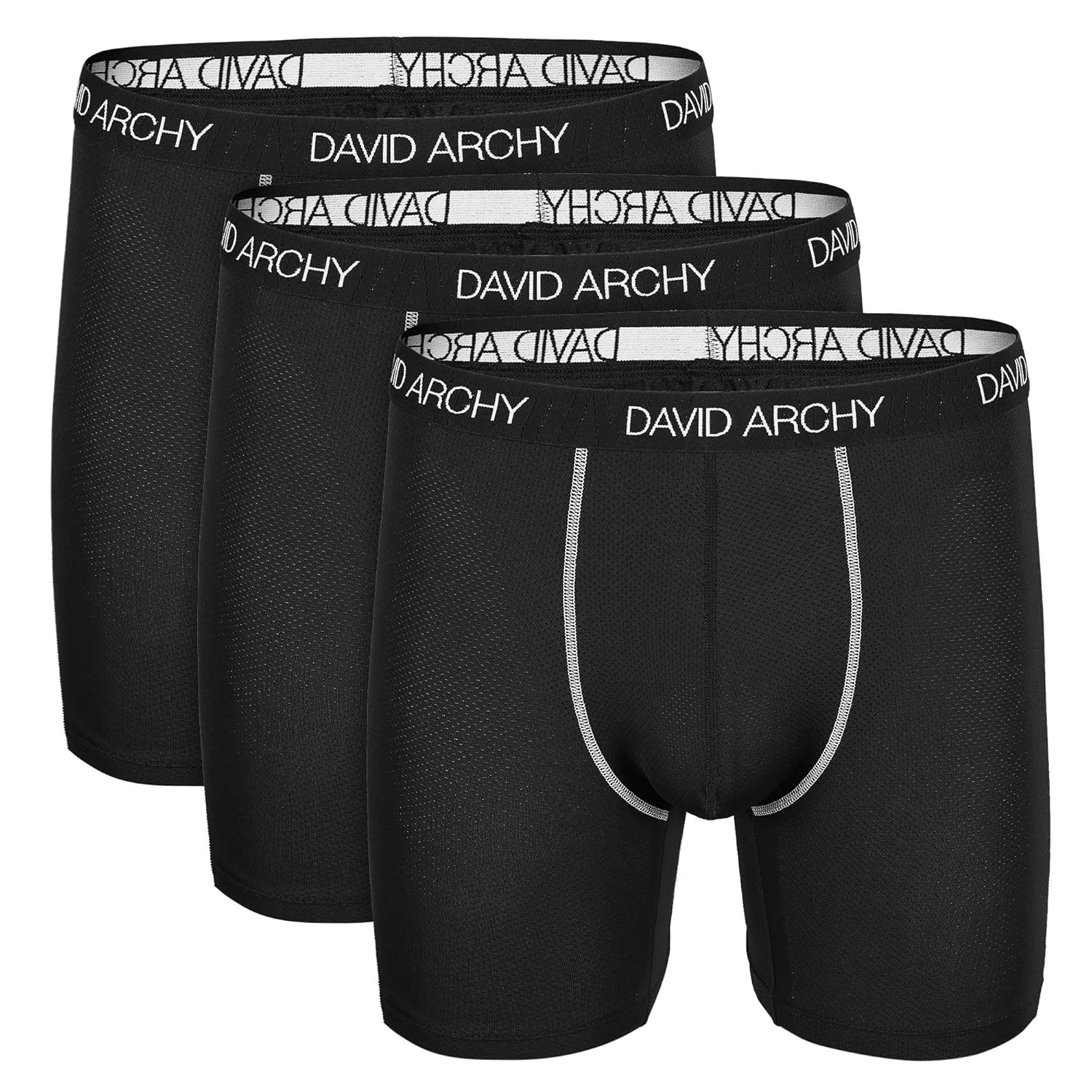 David Archy 3 Pack Men's Ultra Soft Mesh Quick Dry Sports Underwear