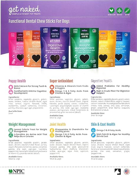 GET NAKED WEIGHT MANAGEMENT DENTAL STICKS LARGE (6.6 OZ) – PACK OF 44