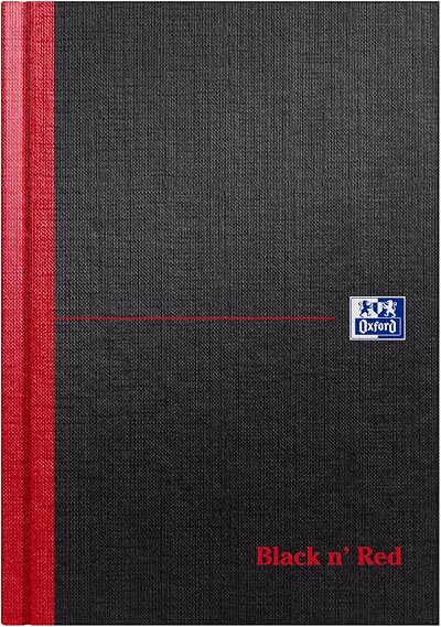 Black n Red Oxford A5 Notebook Hardback 192 Pages Lined Single