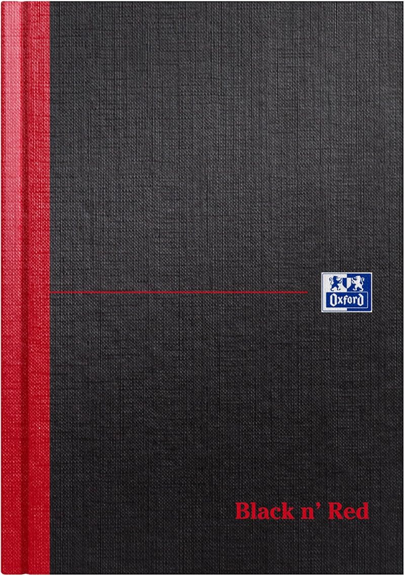 Black n Red Oxford A5 Notebook Hardback 192 Pages Lined Single