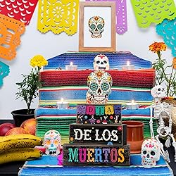 Lineshading 4 Pcs Day of The Dead Table Decorations
