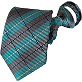 Lovacely Zipper Ties for Men, 3.15 Inch Classic Woven Silk Zip Necktie Pre-tied Paisley Various Designs Zipper Neck Tie