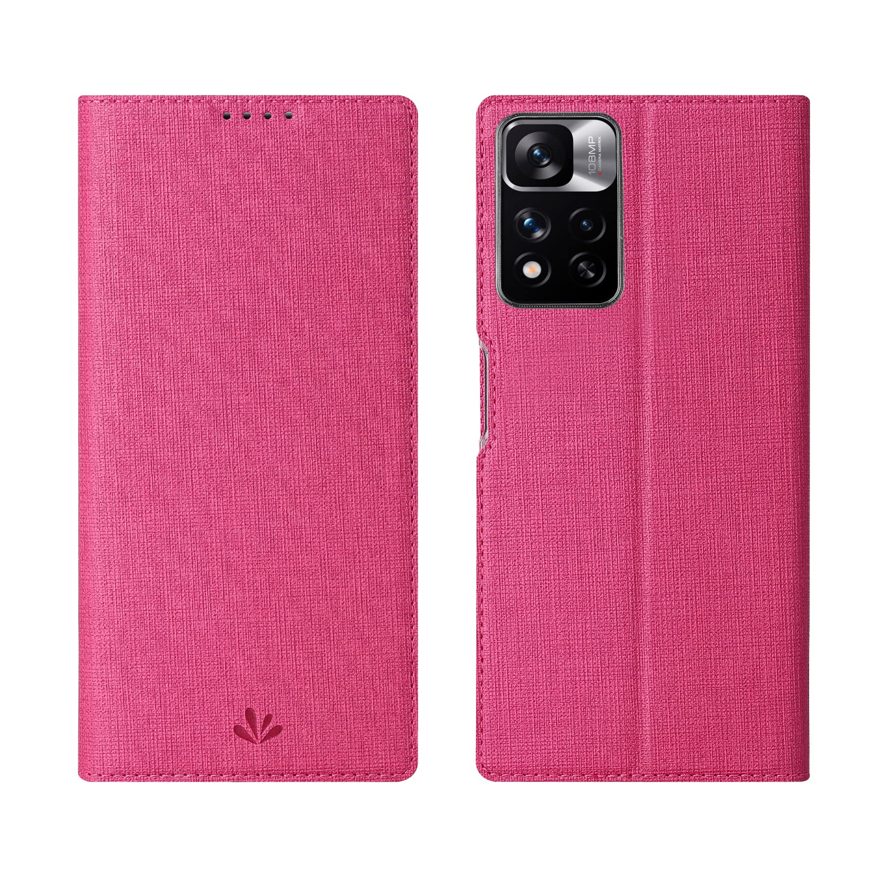 Foluu Case for Xiaomi Redmi Note 11 Pro+ 5G, Flip Folio Wallet Cover Slim Premium PU Leather Case ID Credit Card Slots Kickstand Magnetic Closure TPU Bumper Case for Redmi Note 11 Pro Plus 5G (Rose)