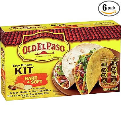 Amazon Com Old El Paso Taco Dinner Kit Hard Soft 72 Shells Taco Shells Grocery Gourmet Food