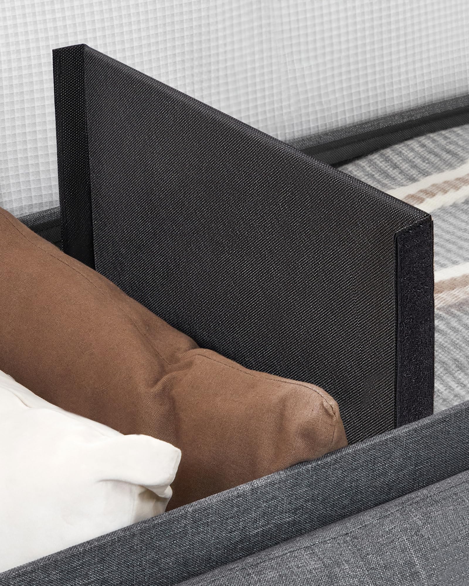 SONGMICS Sitzhocker mit Stauraum, klappbare Sitzbank, 38 x 110 x 38 cm Fußbank, Aufbewahrungsbox, bis 300 kg belastbar, für Wohnzimmer Schlafzimmer Flur, schiefergrau LSF77K 9