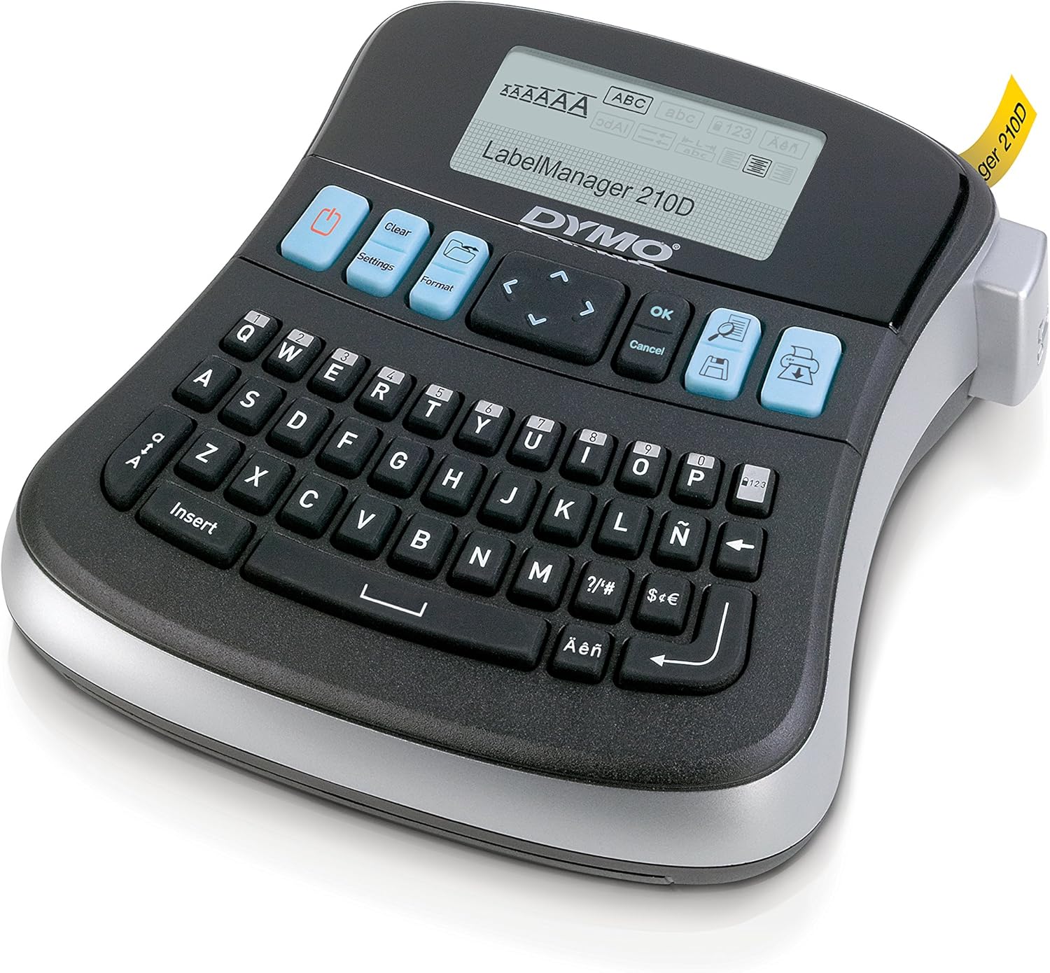 DYMO Label Maker 210D Label maker, 2 Lines, 6 1/10w x 6 1/2d x 2 1/2h, 3" (1738976) : Electronics