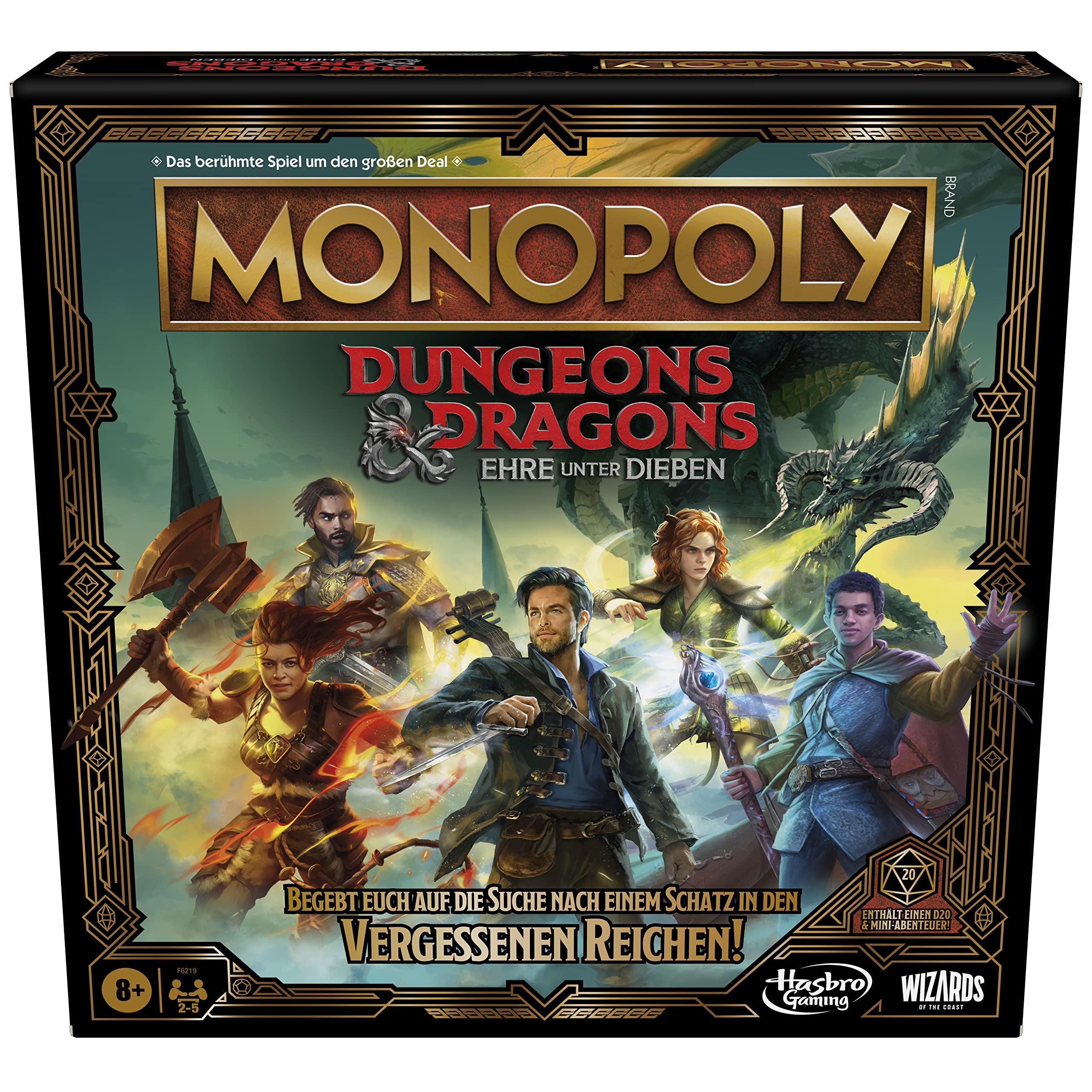 Monopoly Dungeons & Dragons: Honor Among Thieves Game Inspired by Movie Monopoly D&D Board Game for 2-5 Players