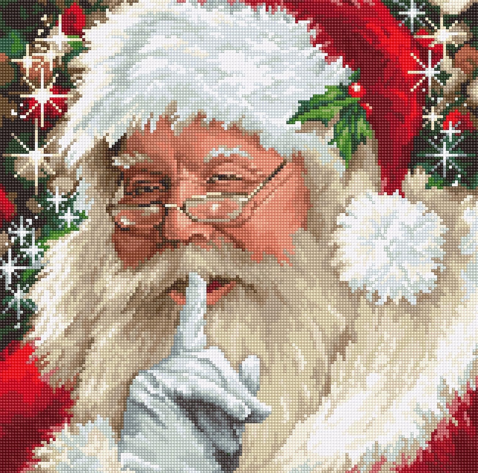 Lucas-S Santa Counted Cross Stitch Kit, 26 x 25 cm