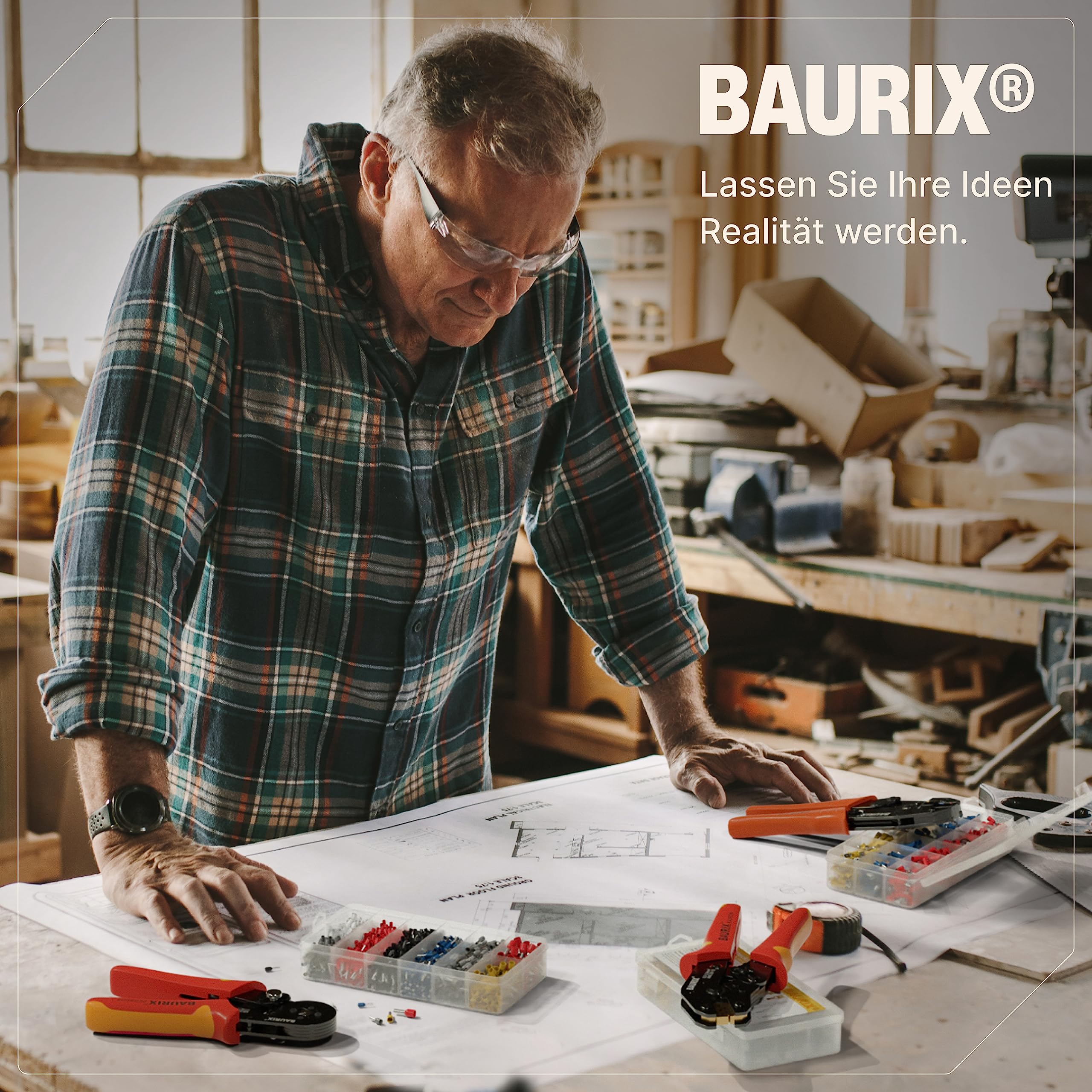 BAURIX® Crimpzange Set mit 1800 Aderendhülsen Set I Aderendhülsenzange selbsteinstellend [Für 0,25-10mm²] I Krimpzange, Crimpzangen, Crimp Zange, Presszange - Modell: PERSEUS (4-Kant) 7