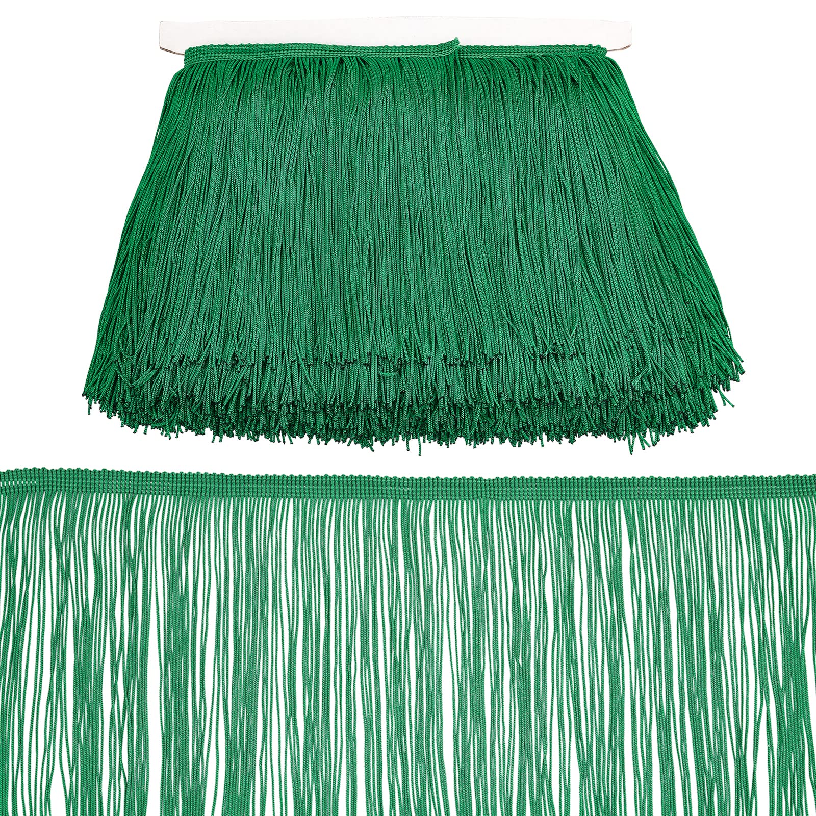 OLYCRAFT 10m Sewing Fringe Trims Green Fringe Trim Lace Lamp Shade Decoration Trim for DIY Clothing Craft Latin Dress 155mm Wide