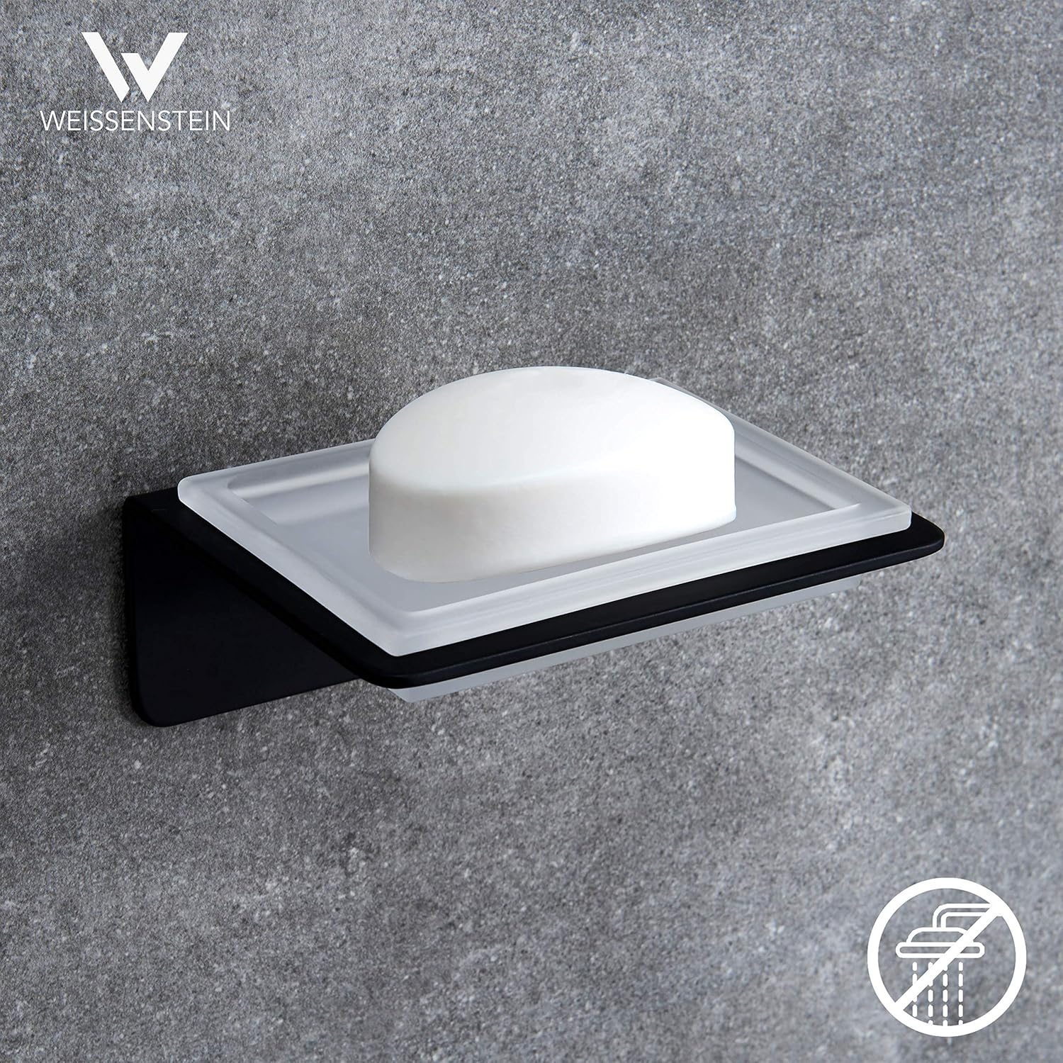 WEISSENSTEIN Seifenschale ohne bohren aus Glas Seifenablage