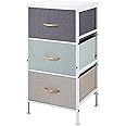 YOHKOH Tall Dresser Storage Drawers Stand with 3 Removable Fabric Drawers-Organizer Unit for Bedroom, Living Room, Storage Bins with Drawers,Multicolored