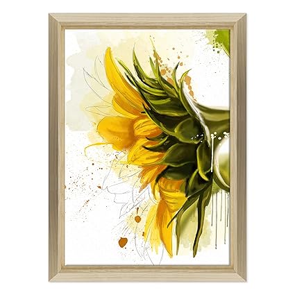 Cadre Fleurs Tournesols Colorés Dessin Illustration