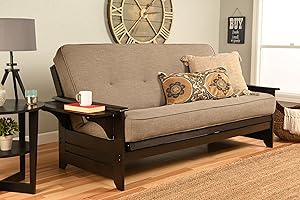 Kodiak Furniture Phoenix Full Size Futon in Espresso Finish, Linen Stone