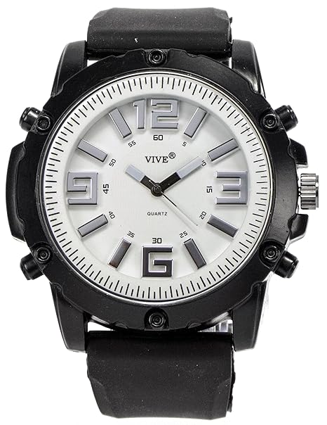 Sportliche Robuste 3D-Design Manufaktur Armbanduhr für Herren Herrenarmbanduhr MÄCHTIGE Ubootuhr Weiss White Edition in Edlen
