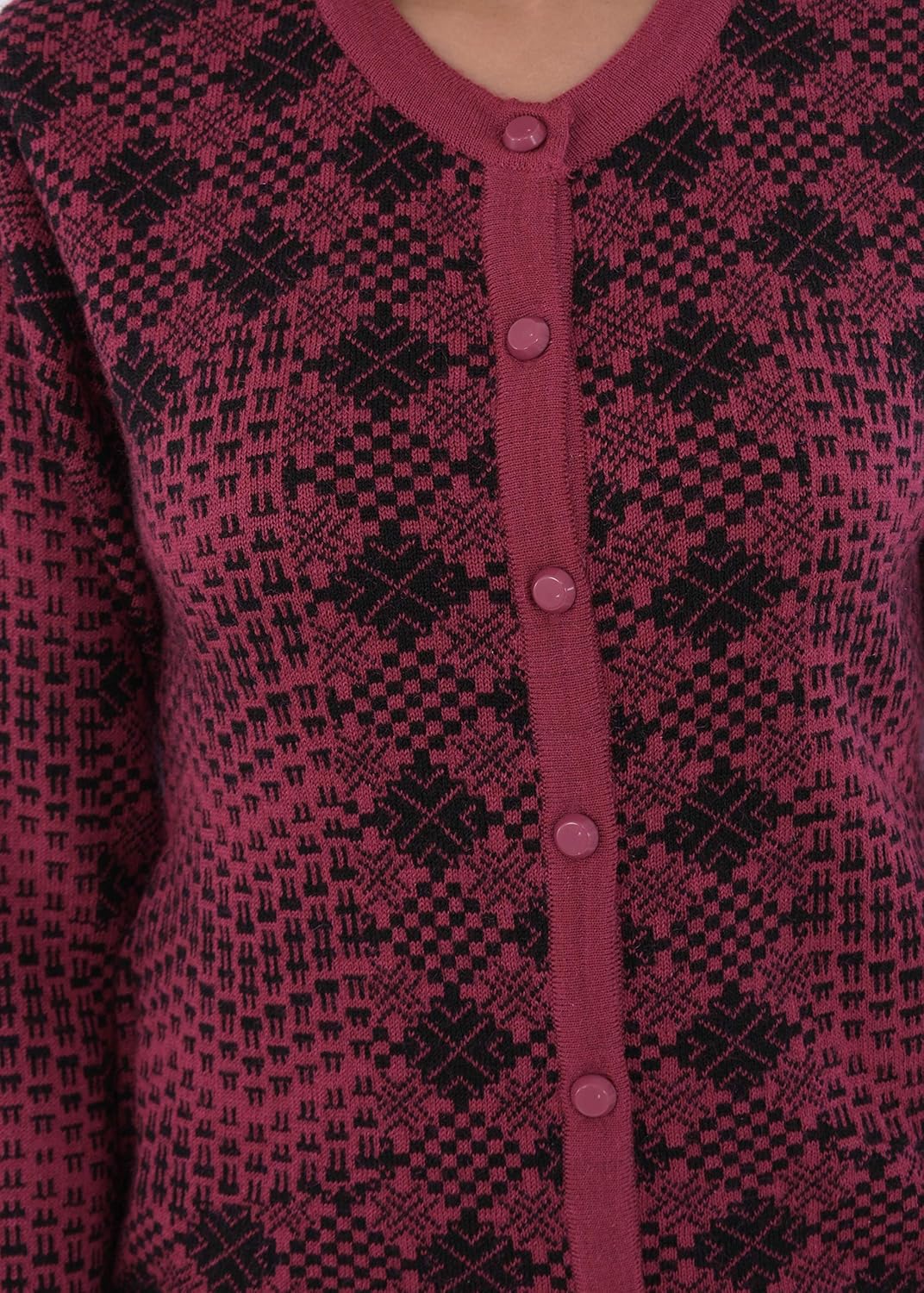 dynamis women winter sweater dark pink