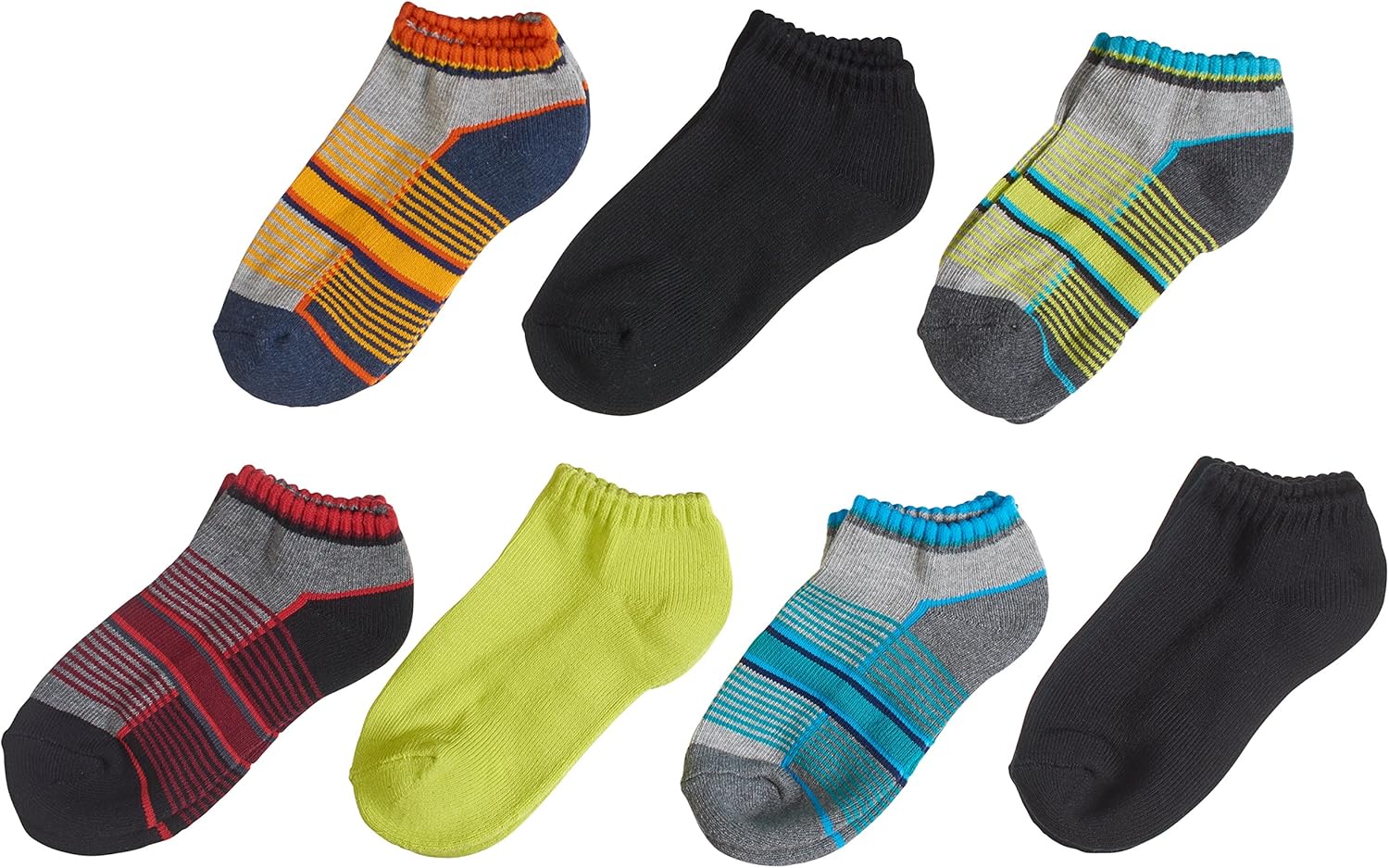 Trimfit Boys 7Pack Multi Stripe Low Cut Socks Multi Color (Small / 79