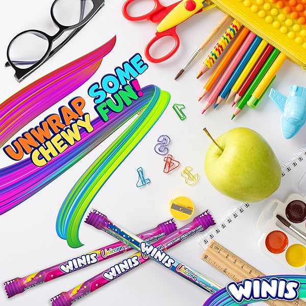 WINIS UNICORN | CHEWY CANDY SWIRL | COTTON-CANDY FLAVORED | SHARING SIZE 4.3 OZ BAG – 11 PIECES | EASTER CANDY VARIETY BAG