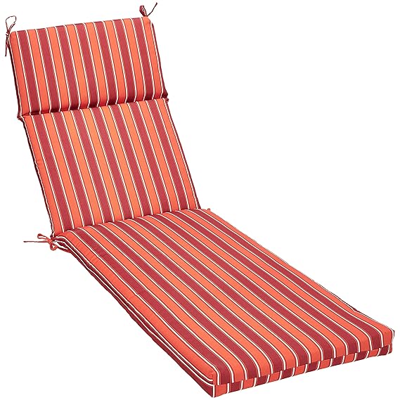 AmazonBasics Outdoor Lounger Patio Cushion Red Stripe Rs 1243 At