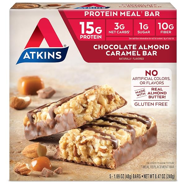 ATKINS CHOCOLATE ALMOND CARAMEL BAR, KETO-FRIENDLY, GLUTEN FREE...