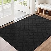 BEQHAUSE Dirt Trapper Door Mat 32" x 48", Non-Slip Washable Doormats Welcome Mat, Dirt Resistant and Absorbent Entrance Mat, Low Profile Floor Mats for Front Back Door, Entryway, Black