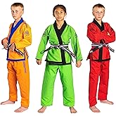 KO Sports Gear – Kids Gi Uniform Set, BJJ Jiu Jitsu Gi, Kimono and Pants, Pre-Shrunk