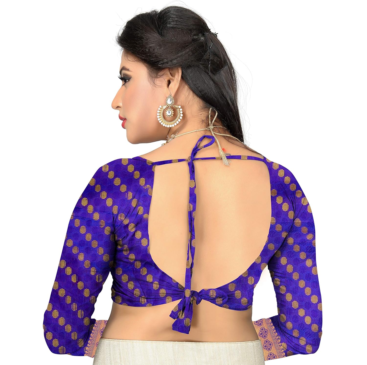 fabrica fab women's pink and blue patola silk saree with blouse piece