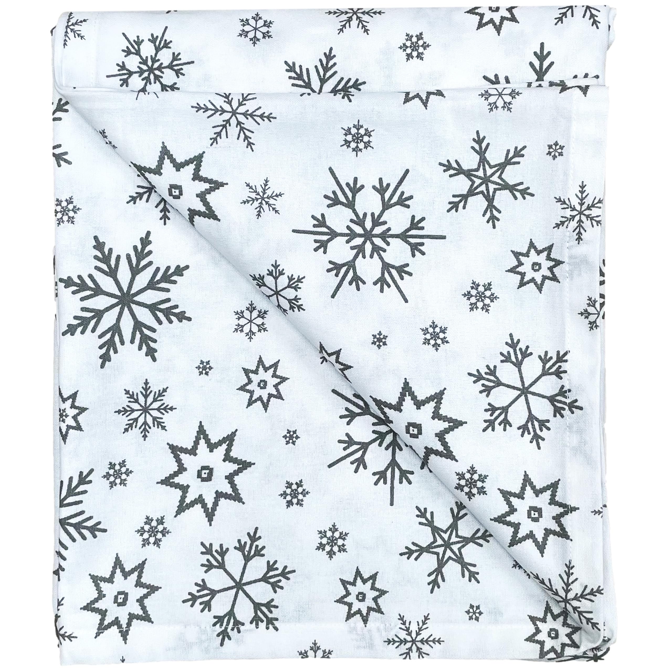 Ragged Rose Christmas Table Cloth - Festive Linen Tablecloth with Nordic Style Prints for Living Room & Kitchen - Cotton Tablecloth That Fits a 6-7 Ft Table