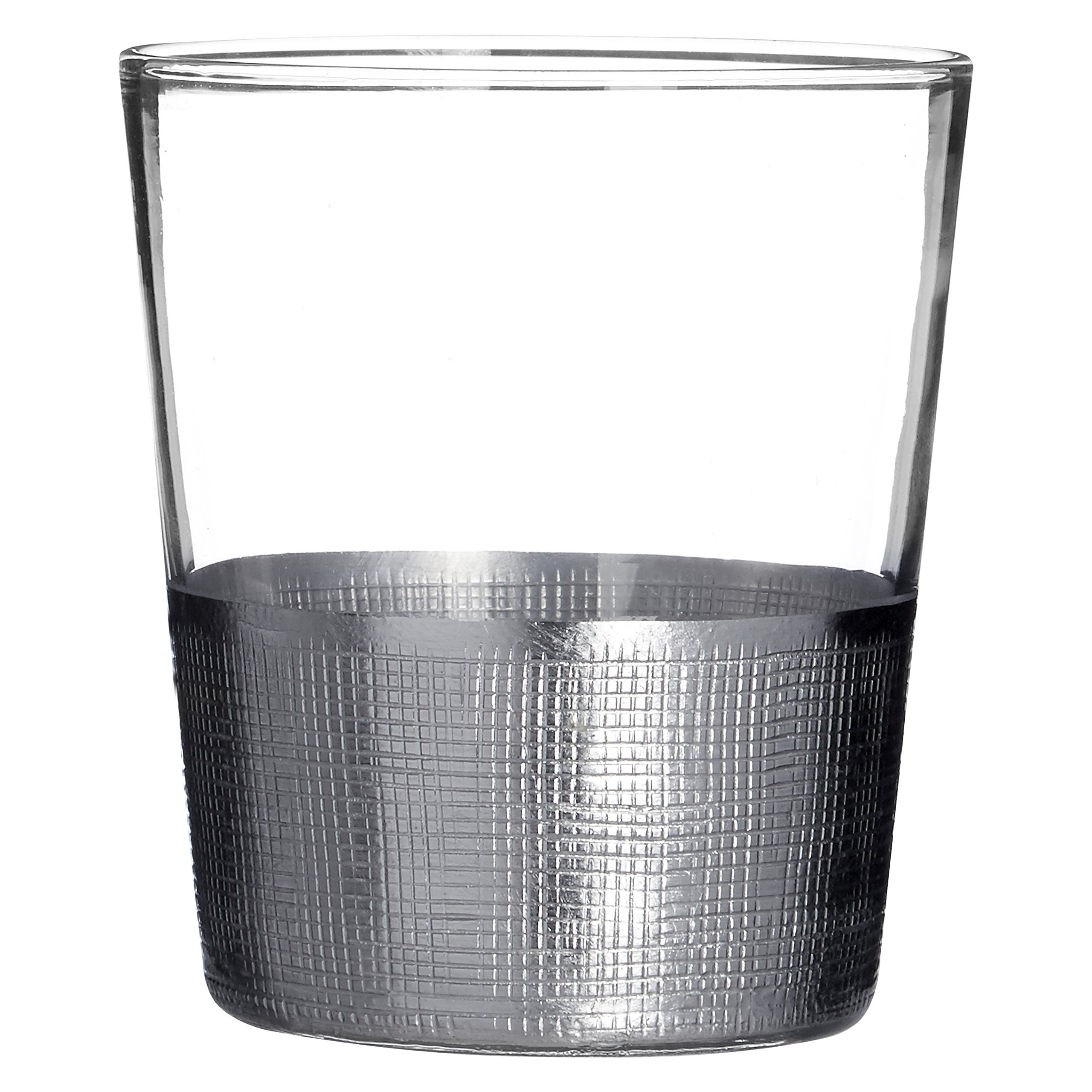 Premier Housewares Apollo Clear Glass Tumblers, Silver, 9 x 9 x 10 cm, Set of 4