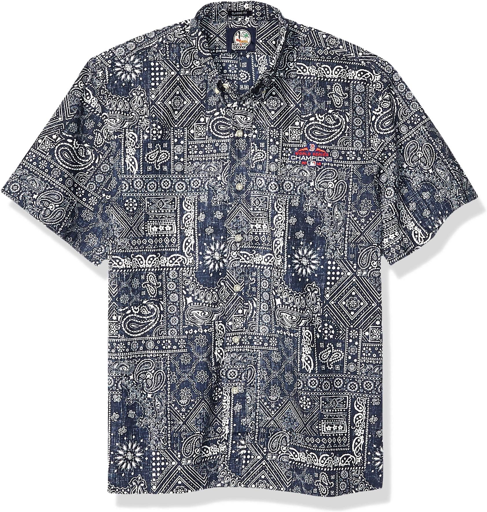 Reyn Spooner Men's Boston Red Sox MLB Classic Fit Hawaiian Shirt