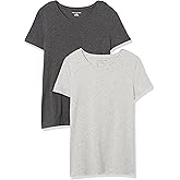 Amazon Essentials Women's Regular-Fit Short-Sleeve T-Shirt (Crewneck and V-Neck Options), Multipacks