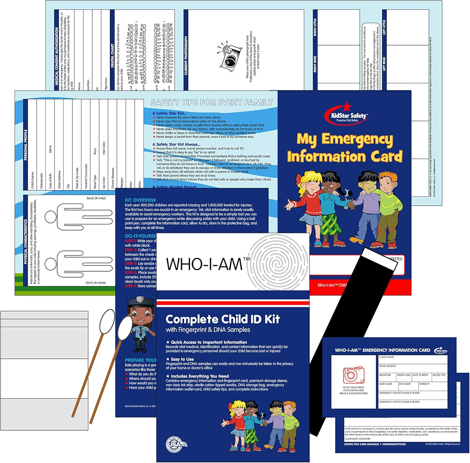 Child ID Kits Plus Fingerprint & DNA Samples (5 Pack